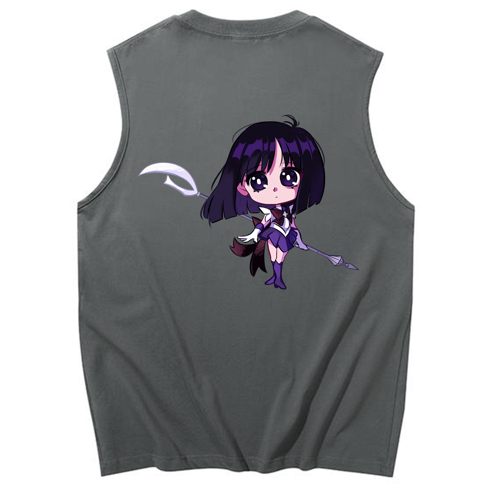 （画像用） 美少女戦士セーラームーン 土萠ほたる Sailor Moon Tomoe Hotaru （セーラーサターン；Sailor Saturn） コットン100％タンクトップ（背面プリント）